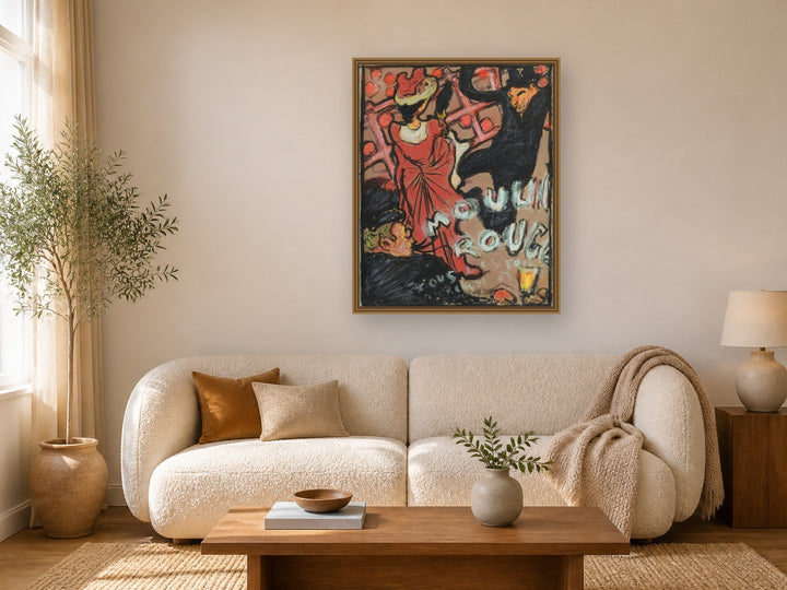 Moulin Rouge by Pierre Bonnard framed wall art print in a living room