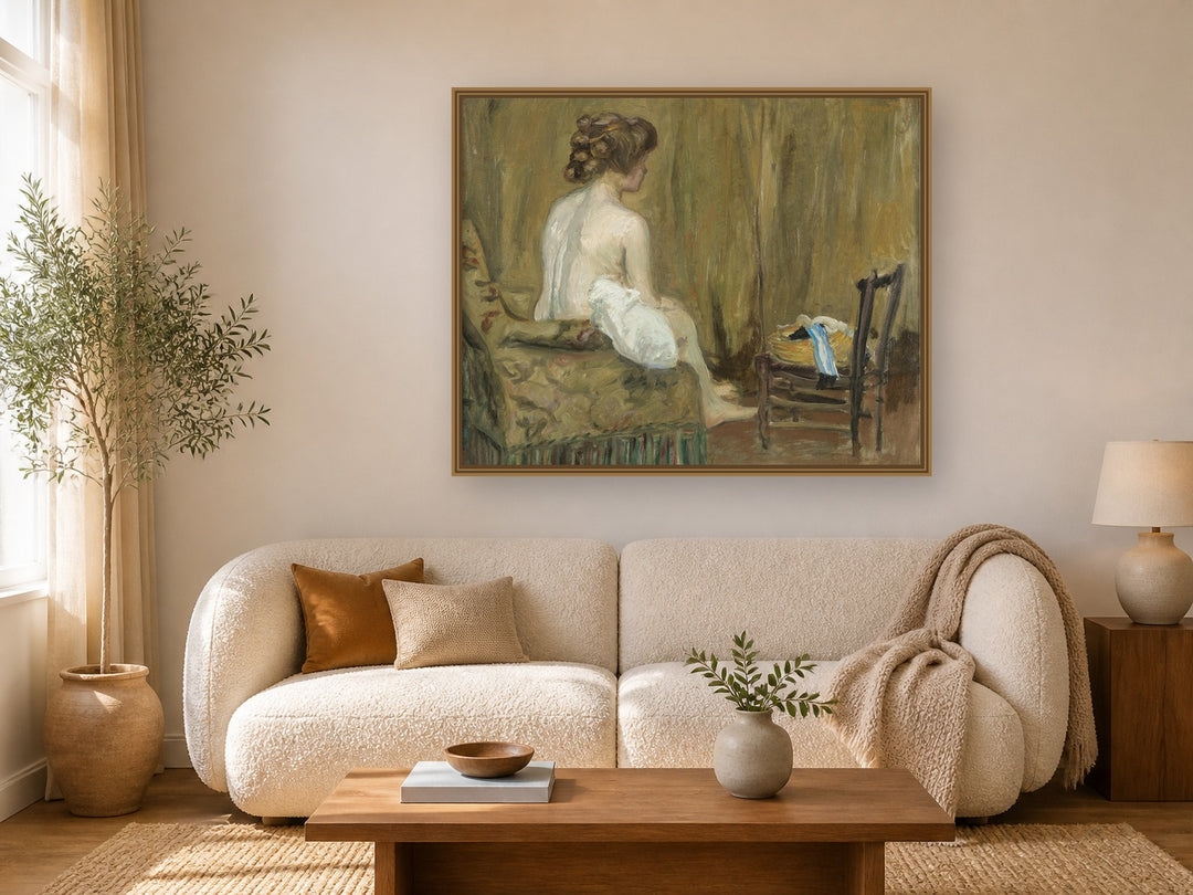 Nu by Pierre Bonnard framed wall art print in a living room