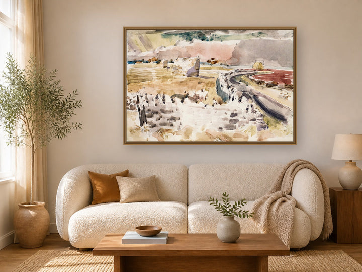 Oxfordshire Landscape by Paul Nash framed wall art print in a living room