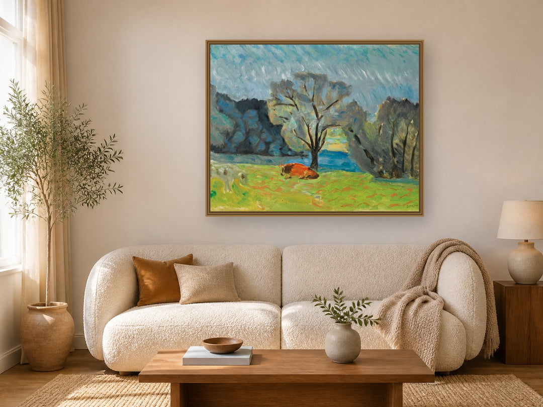 Paysage by Pierre Bonnard framed wall art print in a living room