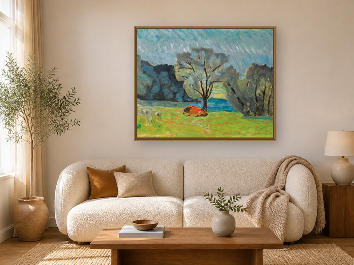 Paysage by Pierre Bonnard framed wall art print in a living room
