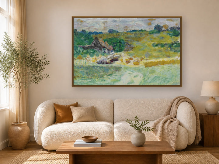 Paysage De Normandie by Pierre Bonnard framed wall art print in a living room