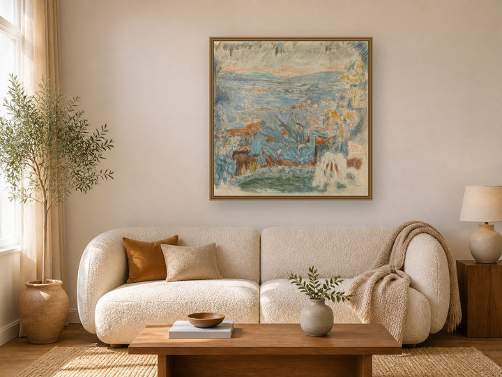 Paysage Du Cannet by Pierre Bonnard framed wall art print in a living room