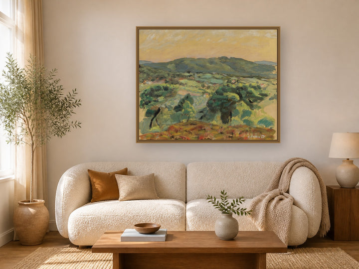 Paysage Du Soir by Pierre Bonnard framed wall art print in a living room
