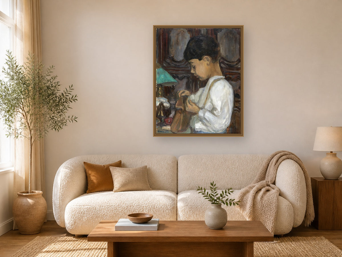 Petit Garcon by Pierre Bonnard framed wall art print in a living room
