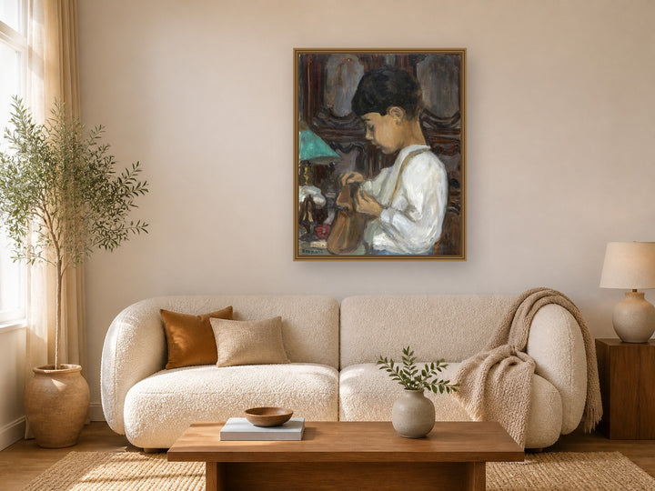 Petit Garcon by Pierre Bonnard framed wall art print in a living room