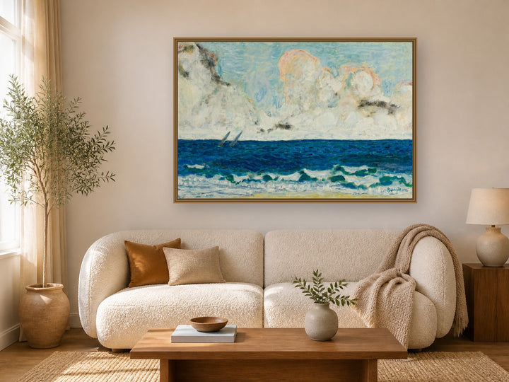 Pleine Mer by Pierre Bonnard framed wall art print in a living room