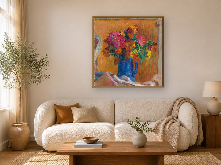 Pot Bleu by Pierre Bonnard framed wall art print in a living room