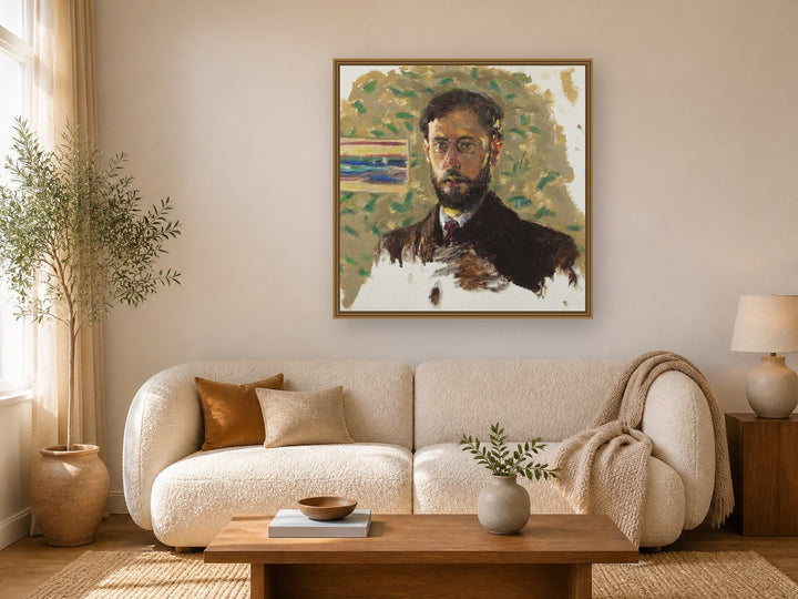 Self Portrait by Pierre Bonnard framed wall art print in a living room