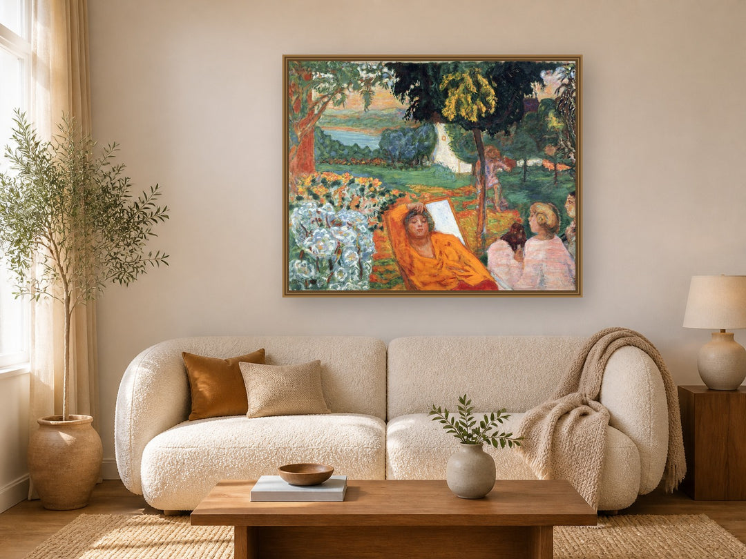 Siesta by Pierre Bonnard framed wall art print in a living room