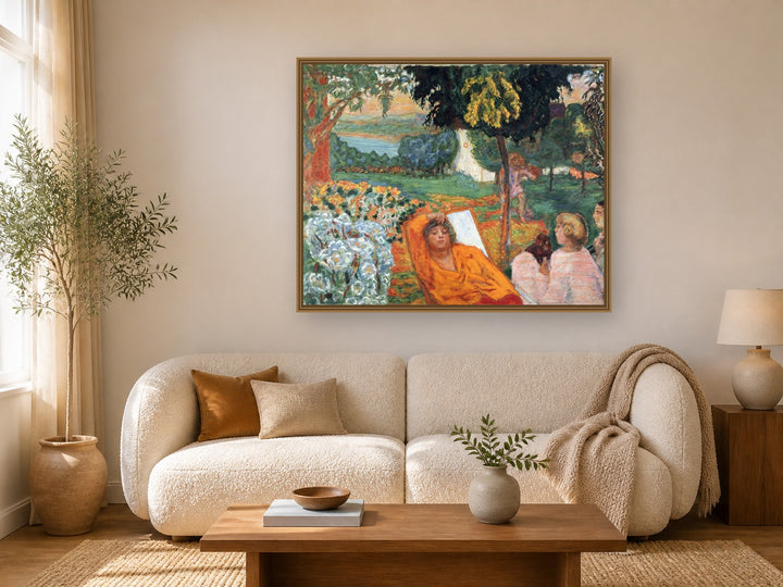 Siesta by Pierre Bonnard framed wall art print in a living room