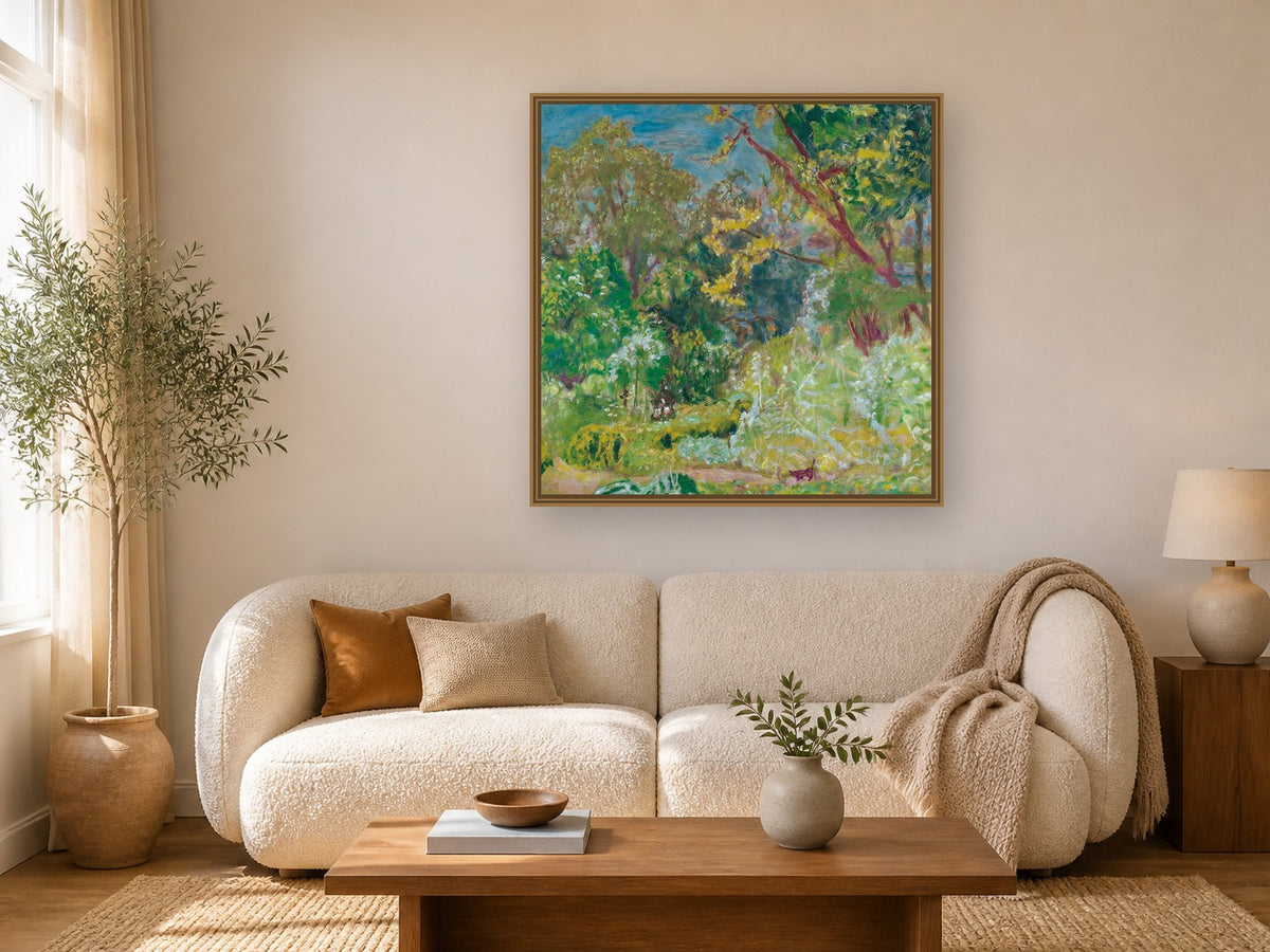 Sunlight by Pierre Bonnard framed wall art print in a living room