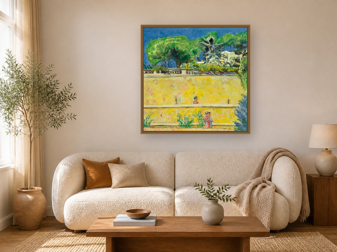 Terrasse Dans Le Midi by Pierre Bonnard framed wall art print in a living room