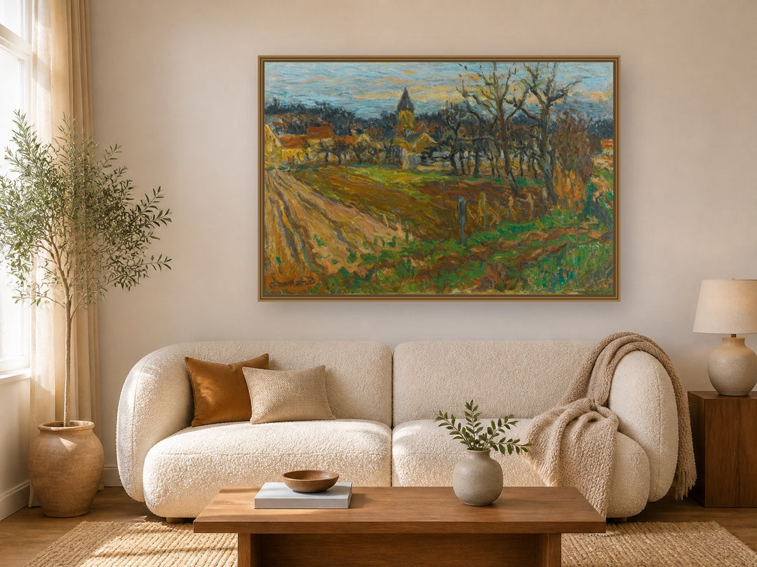 Vétheuil by Pierre Bonnard framed wall art print in a living room