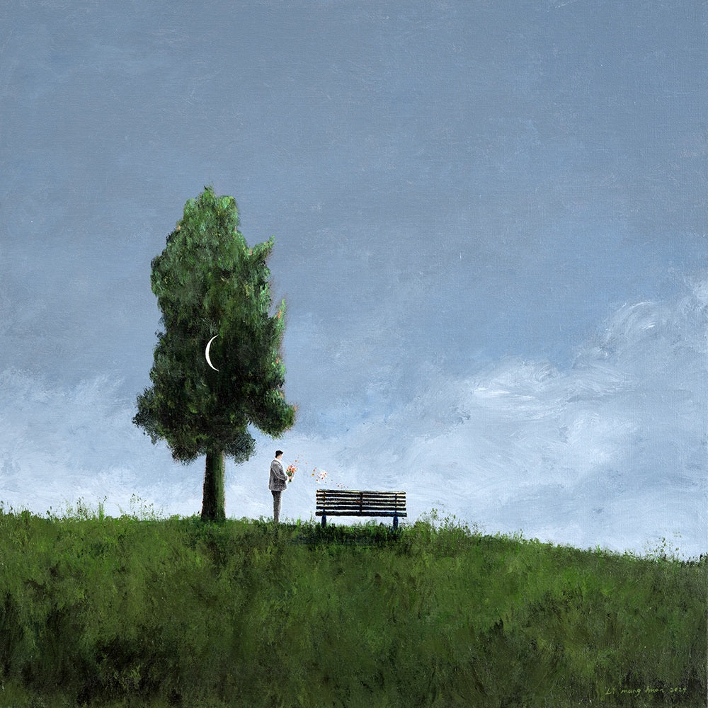 Hilltop Bench by Manghuan Li, customizable artist wall art print from 905Print