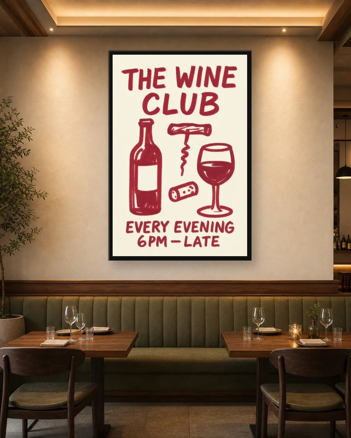 FOO TYP 012 restaurant wall mockup