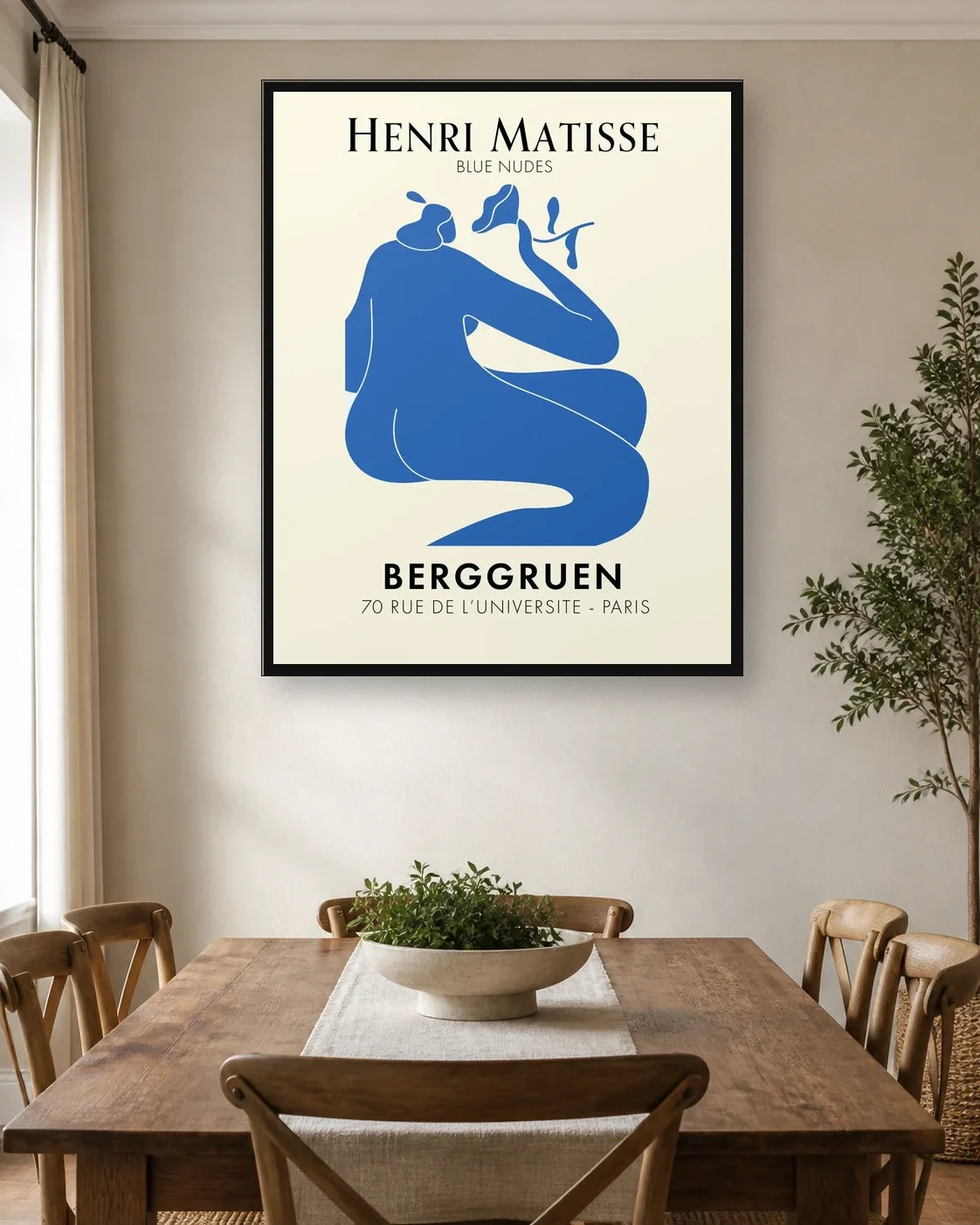 Blue Nudes - Henri Matisse 2 dining room wall mockup
