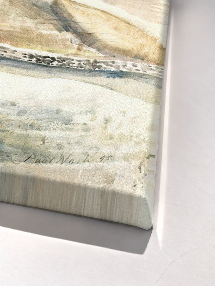 Moonrise over Cleeve Hill by Paul Nash stretched canvas corner detail