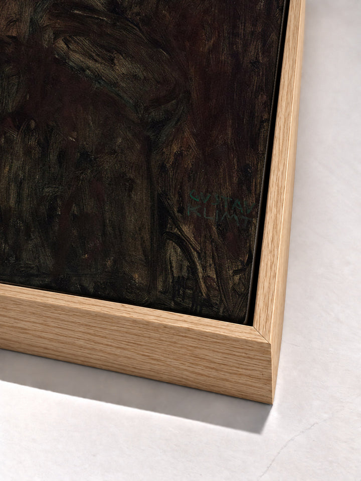 Mutter mit zwei Kindern (Familie) by Gustav Klimt oak floater frame corner detail