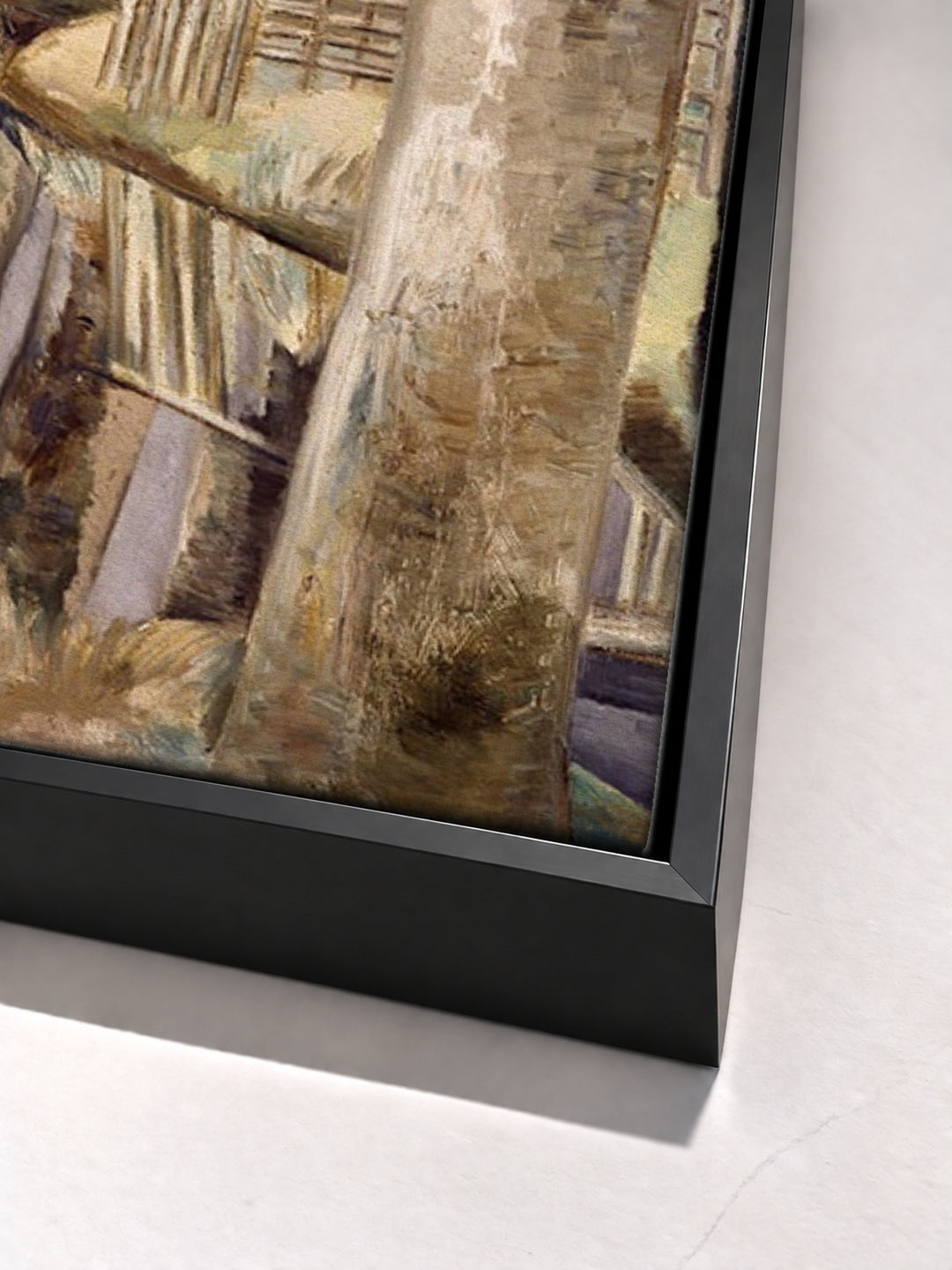 Oxenbridge Pond by Paul Nash black floater frame corner detail