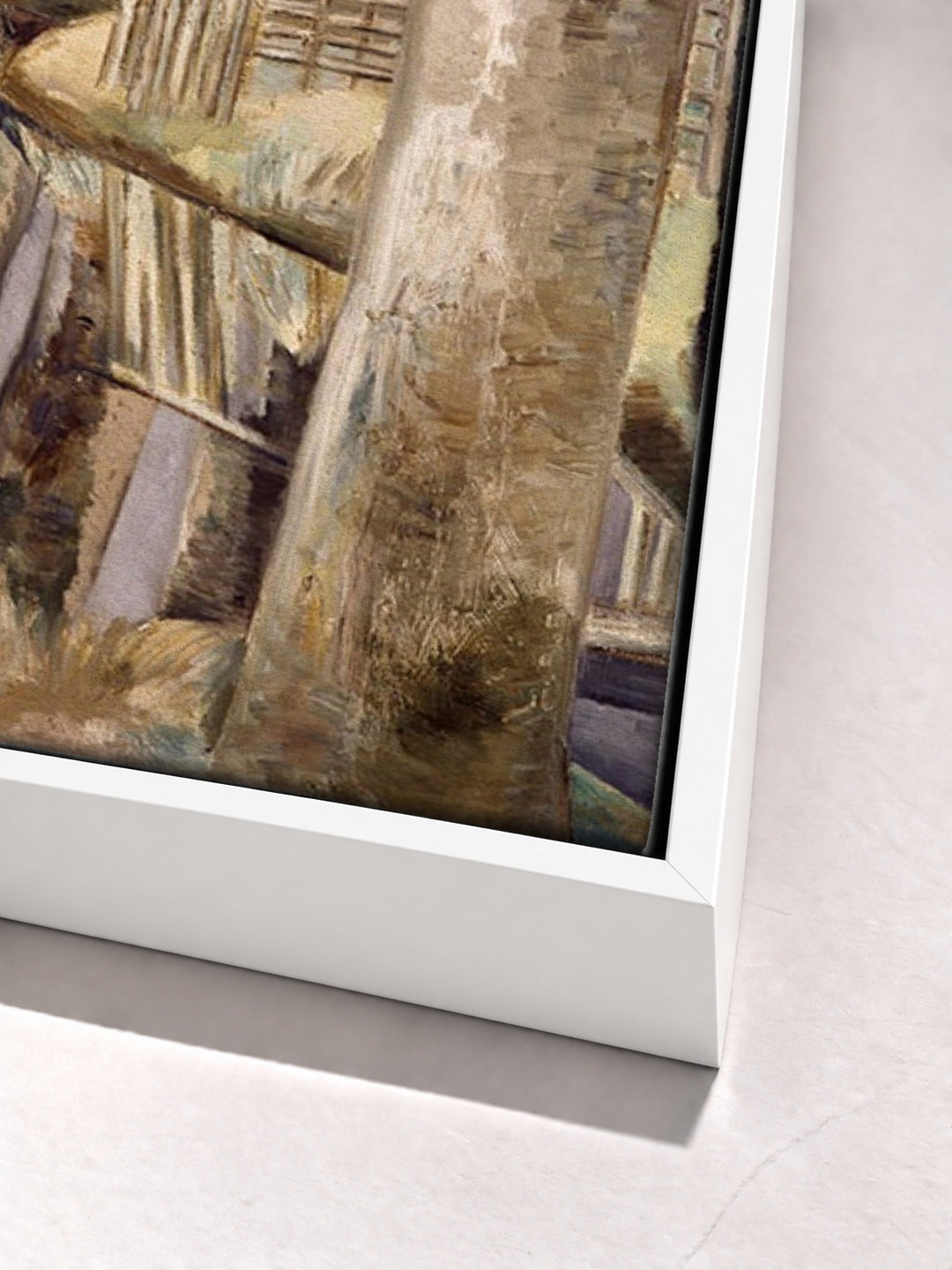 Oxenbridge Pond by Paul Nash white floater frame corner detail