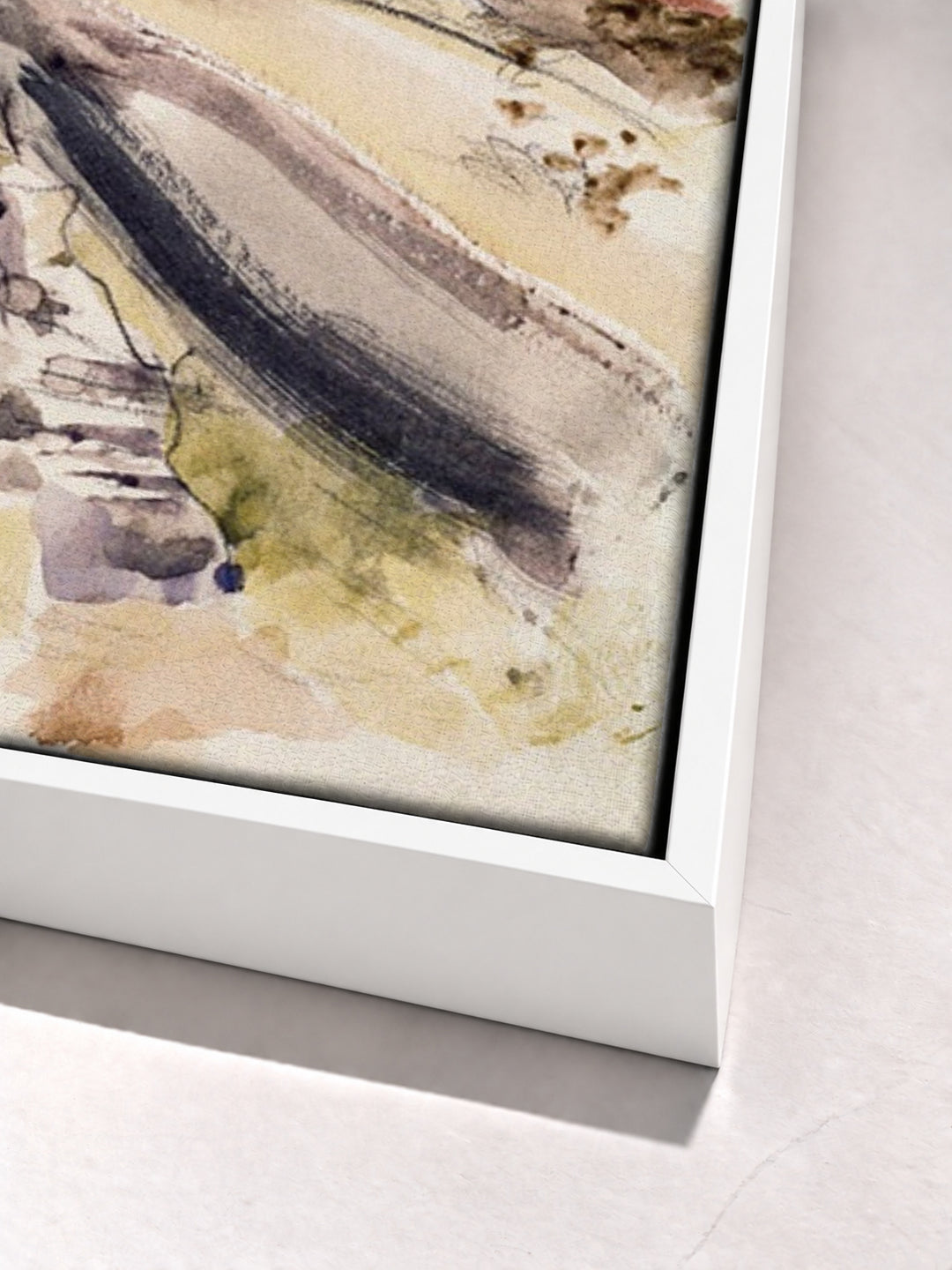 Oxfordshire Landscape by Paul Nash white floater frame corner detail
