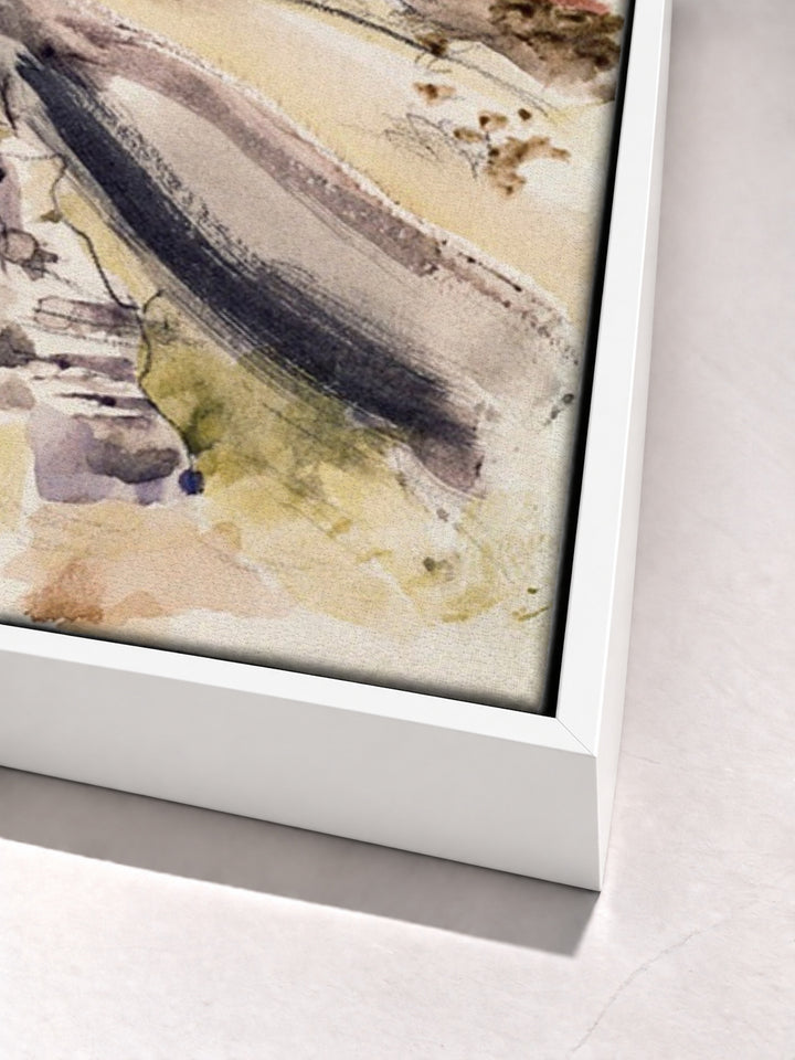 Oxfordshire Landscape by Paul Nash white floater frame corner detail