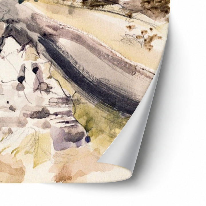 Oxfordshire Landscape by Paul Nash unframed paper print corner detail
