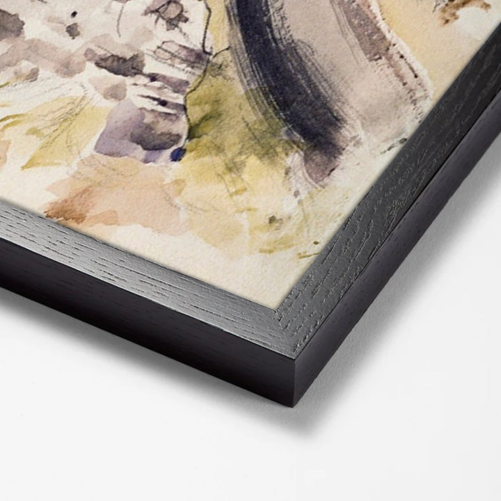 Oxfordshire Landscape by Paul Nash black stock paper frame corner detail