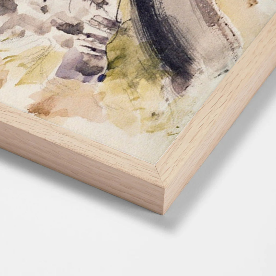 Oxfordshire Landscape by Paul Nash oak stock paper frame corner detail