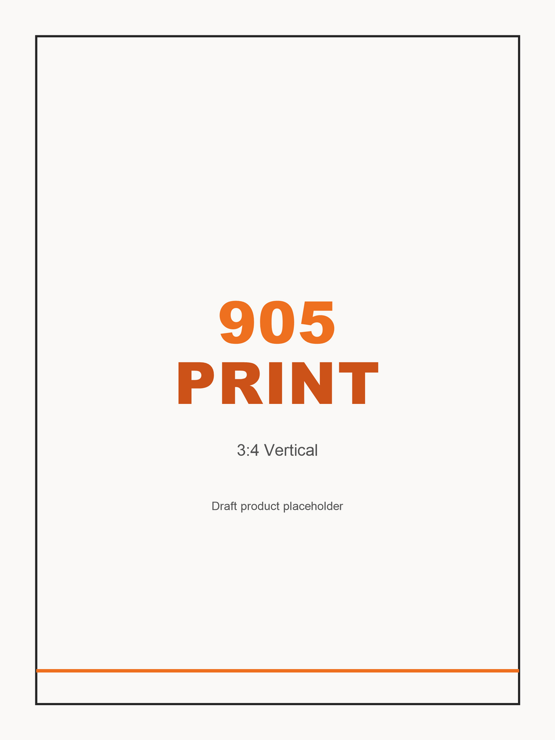 905Print orange placeholder artwork in 3:4 vertical ratio