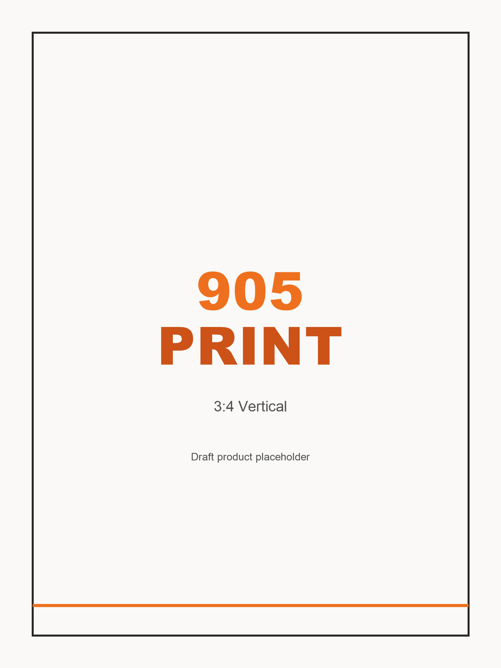 905Print orange placeholder artwork in 3:4 vertical ratio