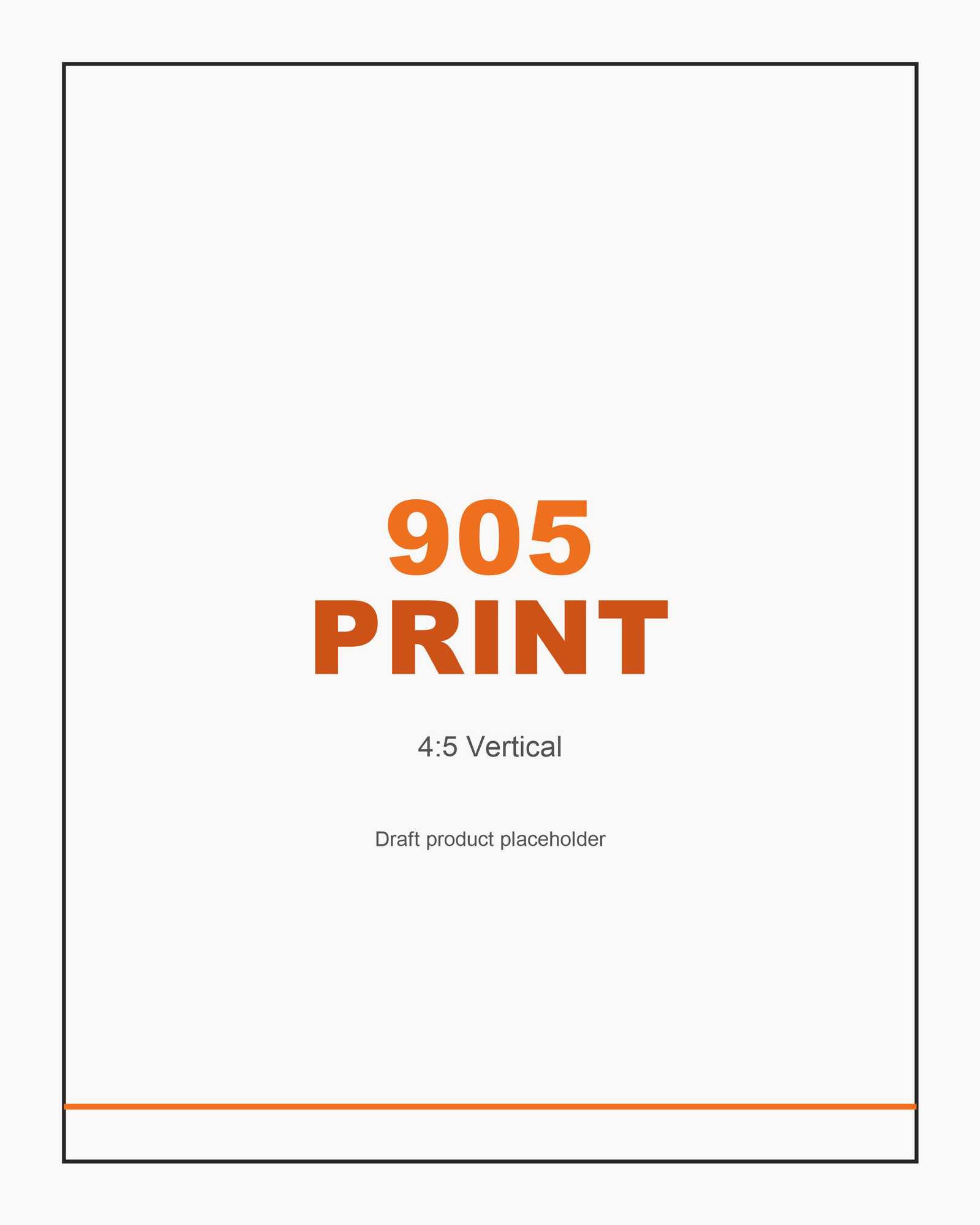 905Print orange placeholder artwork in 4:5 vertical ratio