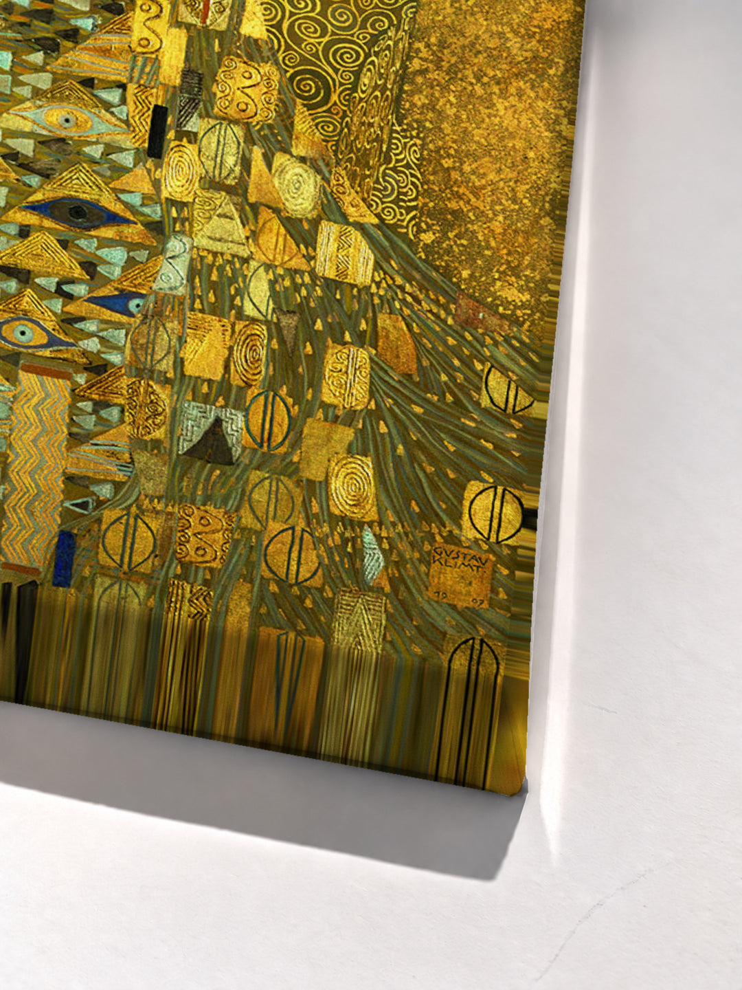 Portrait of Adele Bloch-Bauer I by Gustav Klimt stretched canvas corner detail