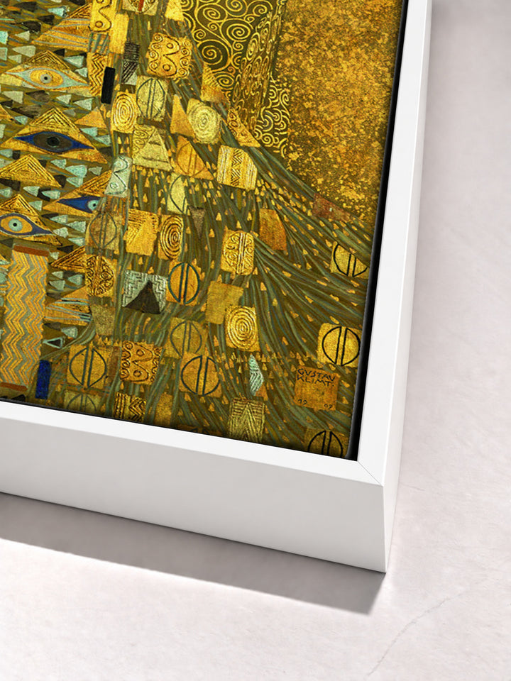 Portrait of Adele Bloch-Bauer I by Gustav Klimt white floater frame corner detail