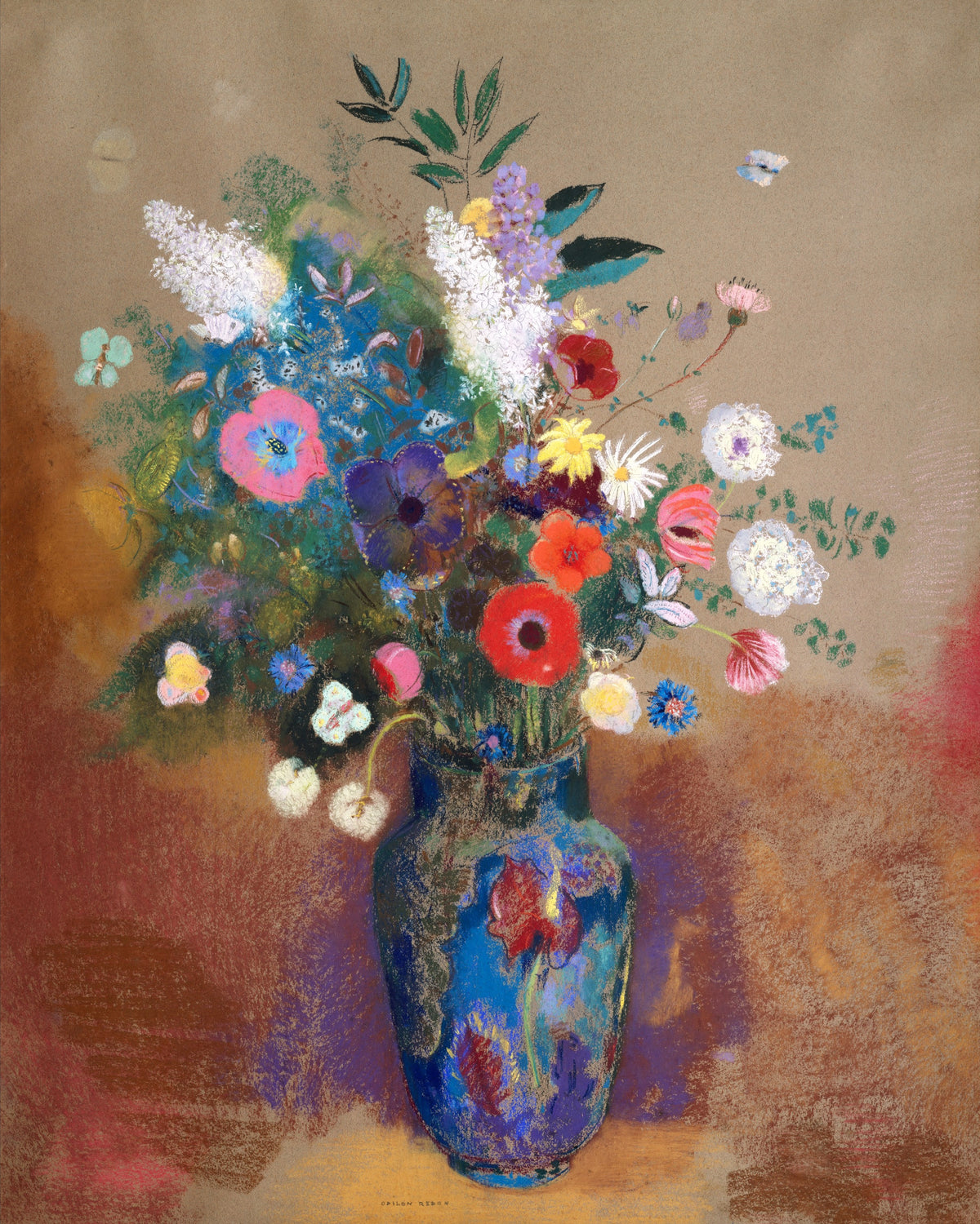 Bouquet of Flowers by Odilon Redon, customizable wall art print from 905Print