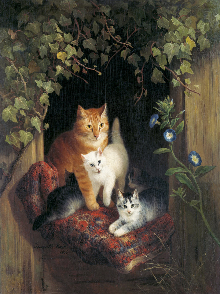 Cat with Kittens by Henriette Ronner-Knip, customizable wall art print from 905Print