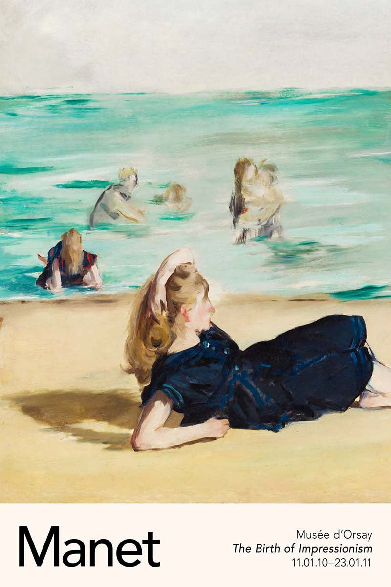 On the Beach by Édouard Manet, customizable wall art print from 905Print