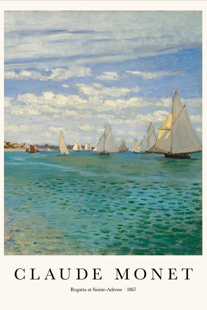 Regatta at Sainte-Adresse by Claude Monet, customizable wall art print from 905Print