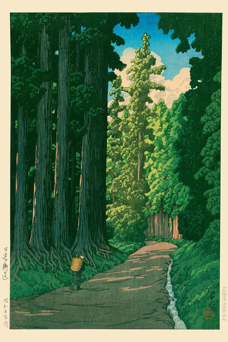 Road to Nikko by Kawase Hasui, customizable wall art print from 905Print