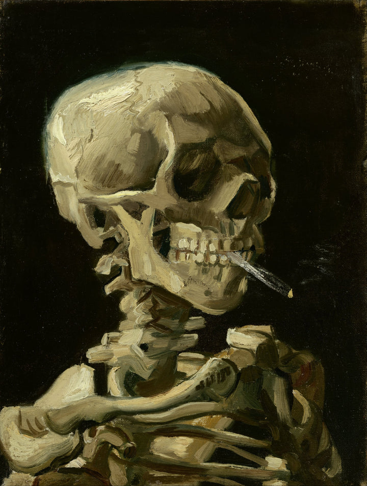 Skull of a Skeleton with Burning Cigarette by Vincent van Gogh, customizable wall art print from 905Print