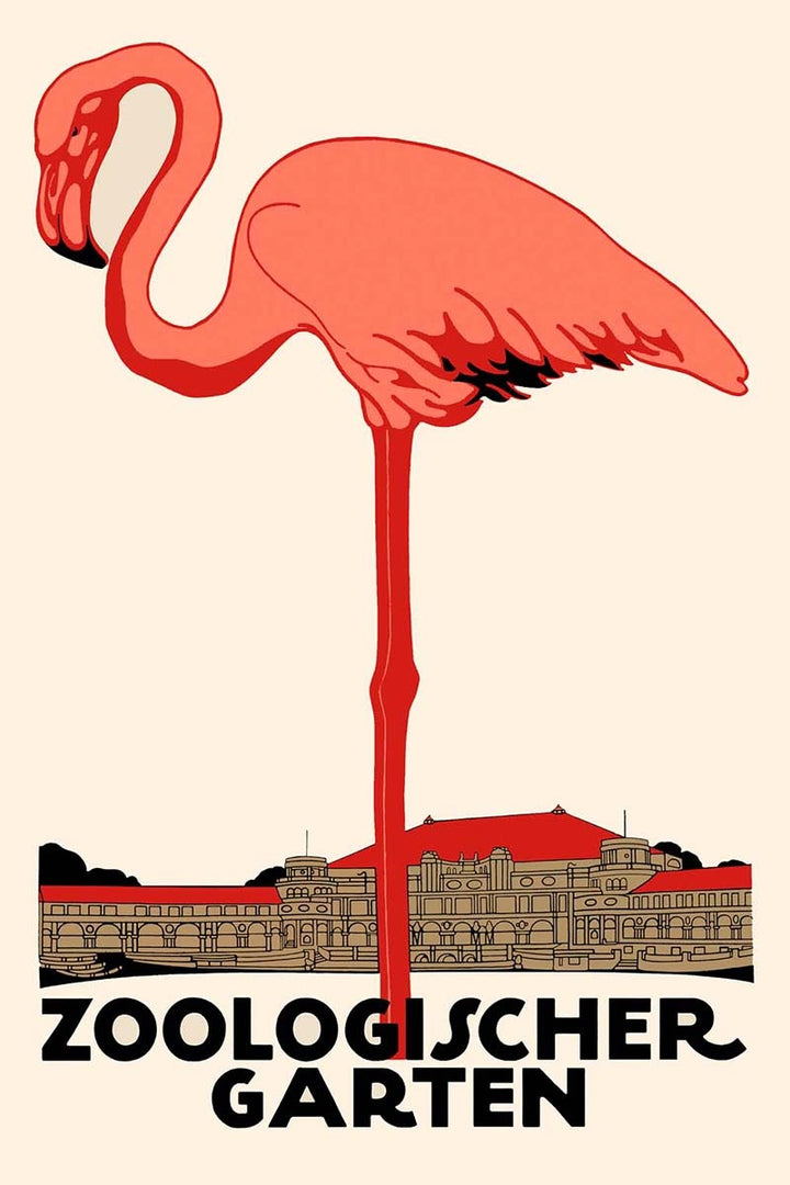 Zoologischer Garten Flamingo by Julius Klinger, customizable wall art print from 905Print