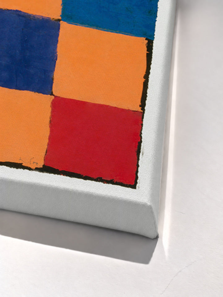"Qu 1" color chart (1930) by Paul Klee stretched canvas corner detail