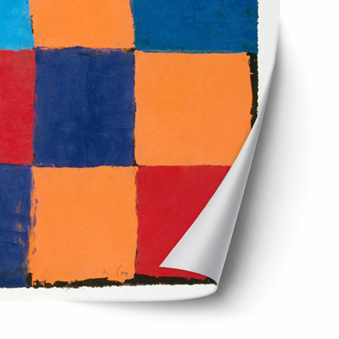 "Qu 1" color chart (1930) by Paul Klee unframed paper print corner detail