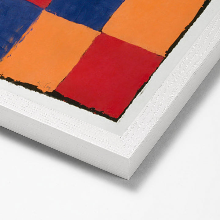"Qu 1" color chart (1930) by Paul Klee white stock paper frame corner detail