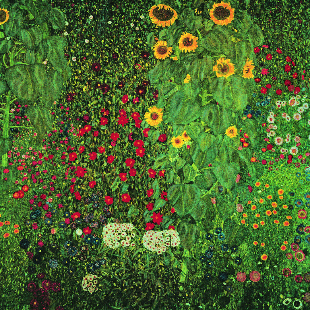 Farm garden with sunflowers by Gustav Klimt wall art print from 905Print