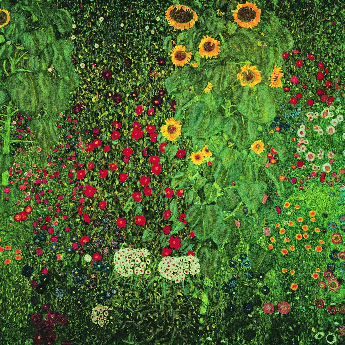 Farm garden with sunflowers by Gustav Klimt wall art print from 905Print