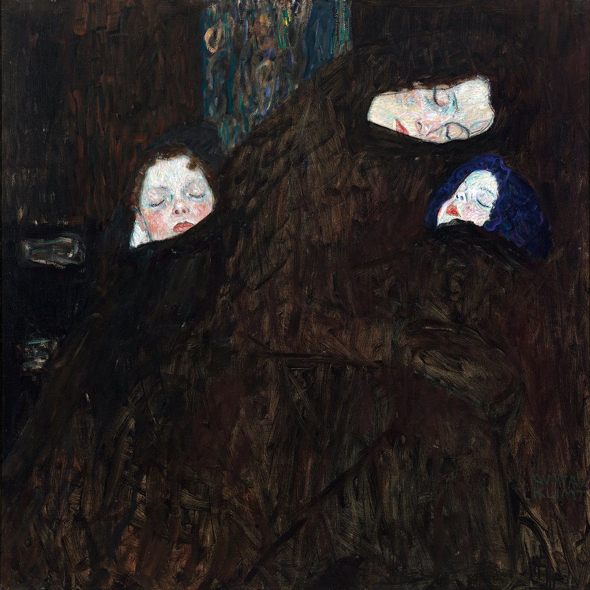 Mutter mit zwei Kindern Familie by Gustav Klimt wall art print from 905Print