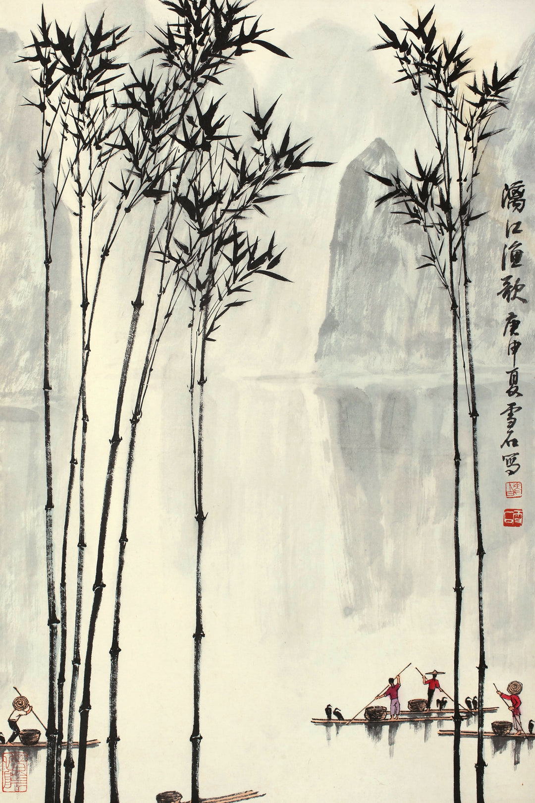 Chinese traditional bamboo print wall art print from 905Print