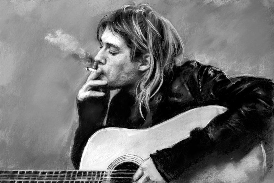 Kurt Cobain Smoking wall art print from 905Print